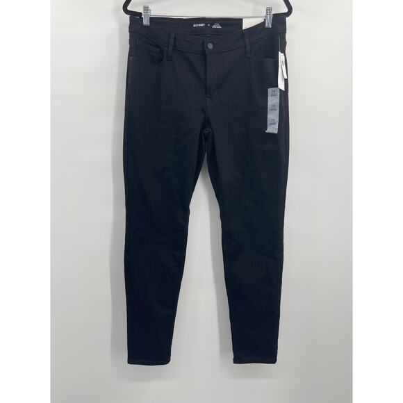 Old Navy Womens Mid Rise Rockstar Super Skinny Black Denim Jeans NEW Size 14 - Picture 10 of 11